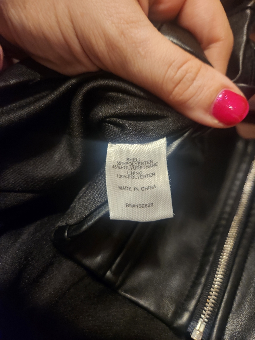 Black Faux Leather Corset-Style Bodysuit Top - Picture 4 of 4